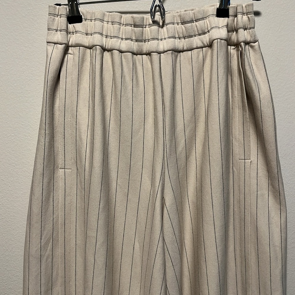 COS Straight-Leg Pinstripe Trousers, Cream, Size Large - Picture 4 of 11
